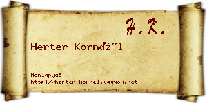 Herter Kornél névjegykártya