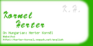 kornel herter business card