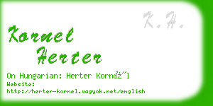 kornel herter business card